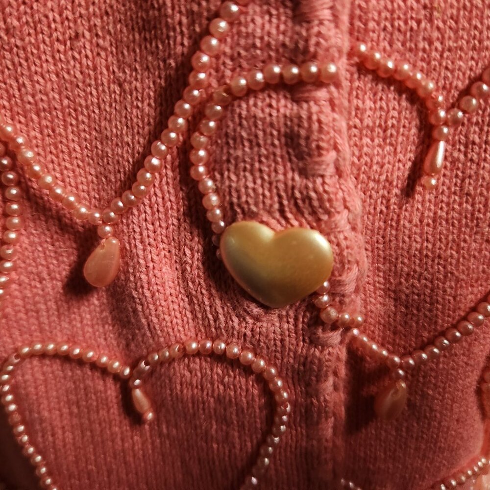 Designer Valentine Sweater- Michael Simon -Pink Hearts - Picture 3 of 9